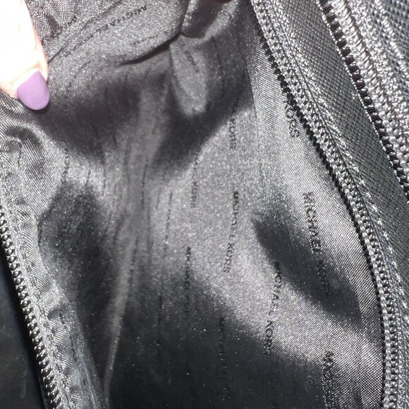 Authentic Michael Kors Jet Set Travel Saffiano Leather Top-Zip Tote Bag Black - Picture 14 of 15